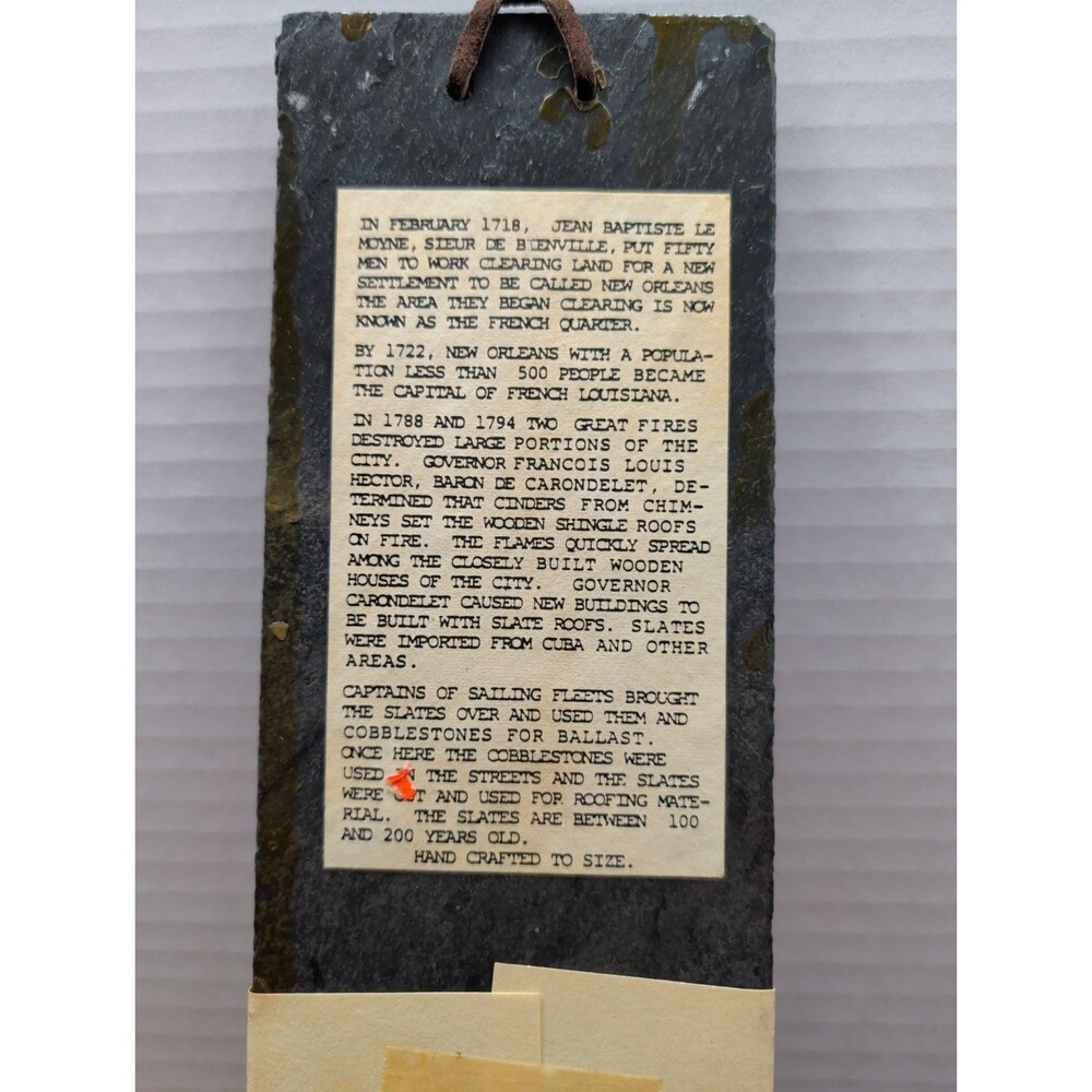 New Orleans Louisiana Jazz Bourbon Street Painted Roof Slate Tile 1987 Signed NB - Picture 4 of 7
